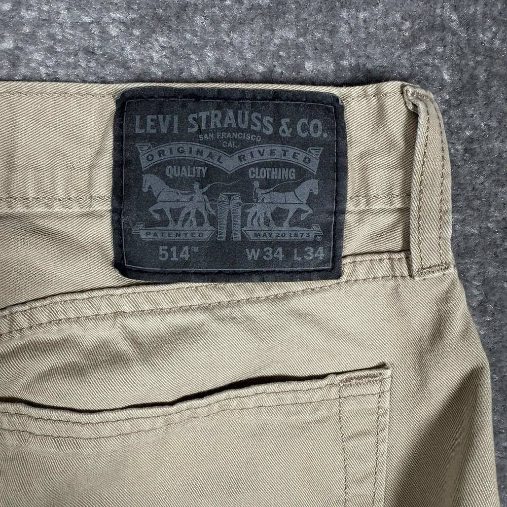 Levis 514 Pants Men's 34x34 Beige Slim Straight Casual‎ Modern